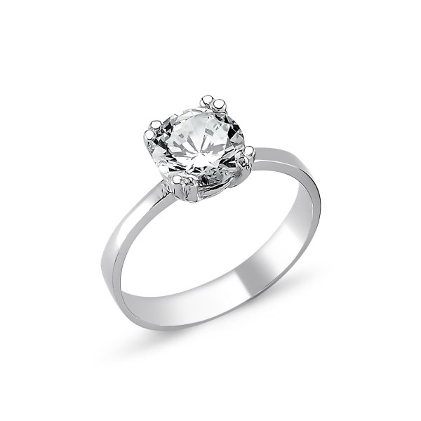 Inel elegant argint 925 rodiat cu zirconiu alb ITU0082 [1]
